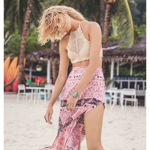 NWT Spell Aloha Fox Watermelon Split Maxi Skirt